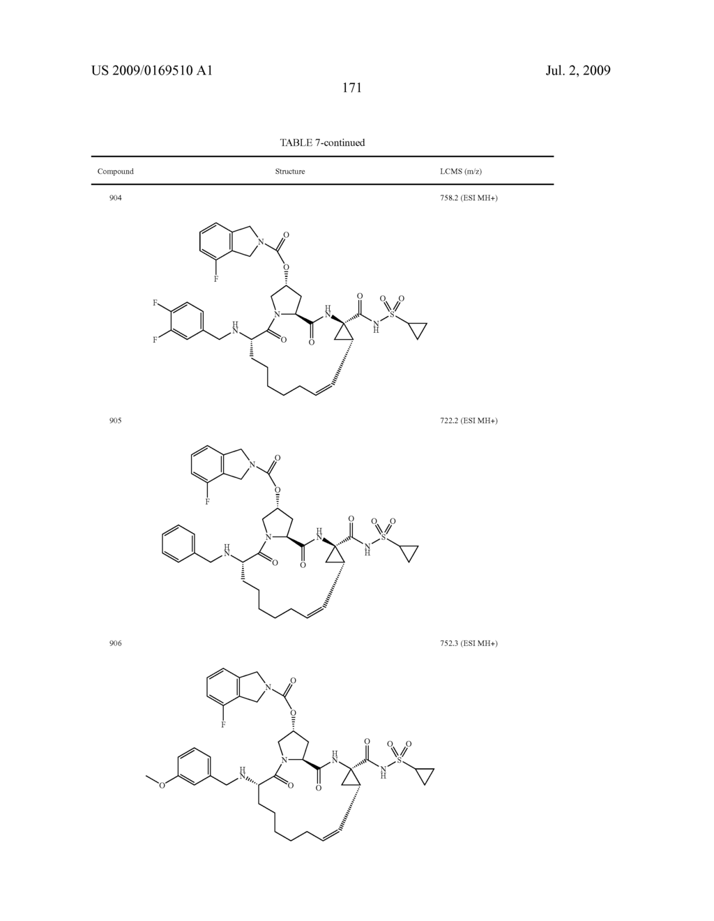 NOVEL MACROCYCLIC INHIBITORS OF HEPATITIS C VIRUS REPLICATION - diagram, schematic, and image 172