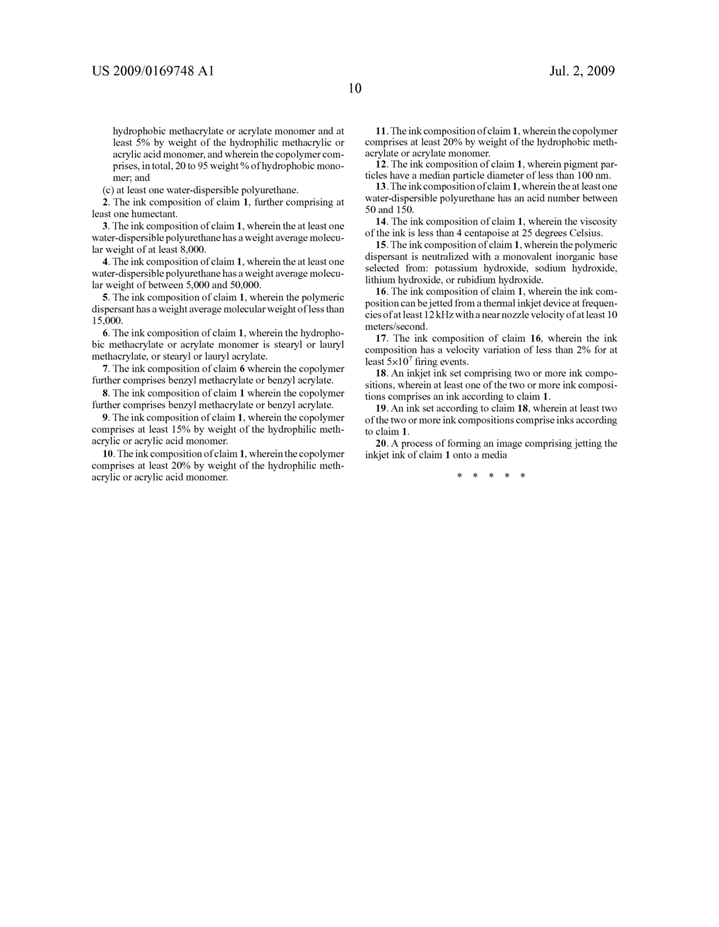 INKS FOR HIGH SPEED DURABLE INKJET PRINTING - diagram, schematic, and image 11