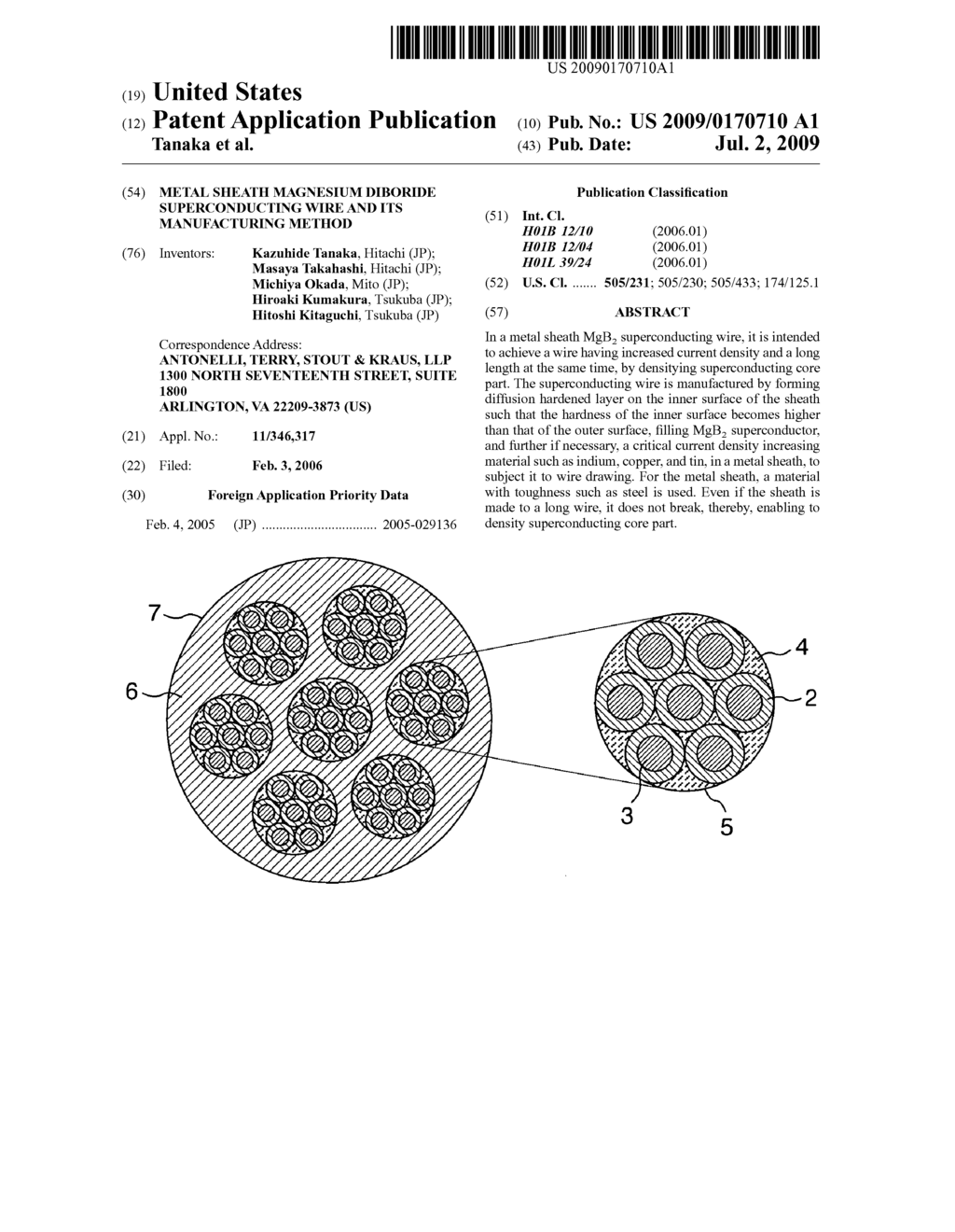 METAL SHEATH MAGNESIUM DIBORIDE SUPERCONDUCTING WIRE AND ITS MANUFACTURING METHOD - diagram, schematic, and image 01