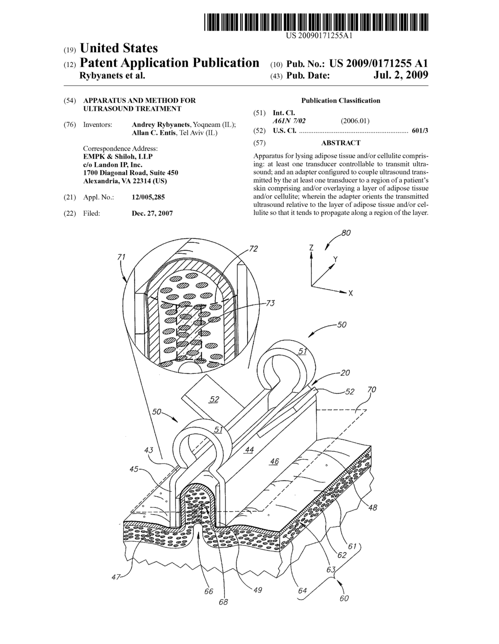 Apparatus and method for ultrasound treatment - diagram, schematic, and image 01