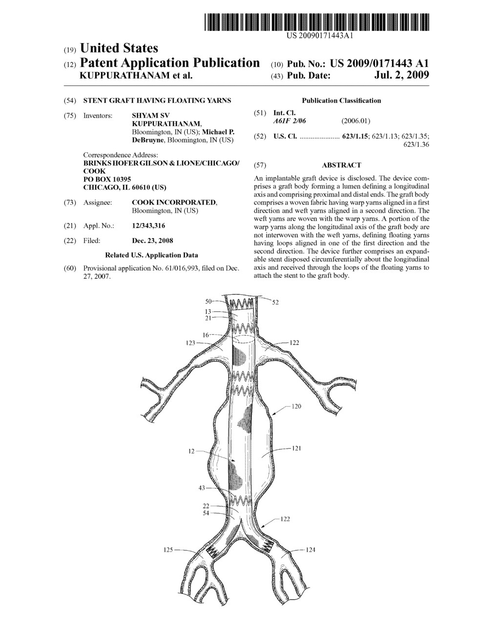 STENT GRAFT HAVING FLOATING YARNS - diagram, schematic, and image 01