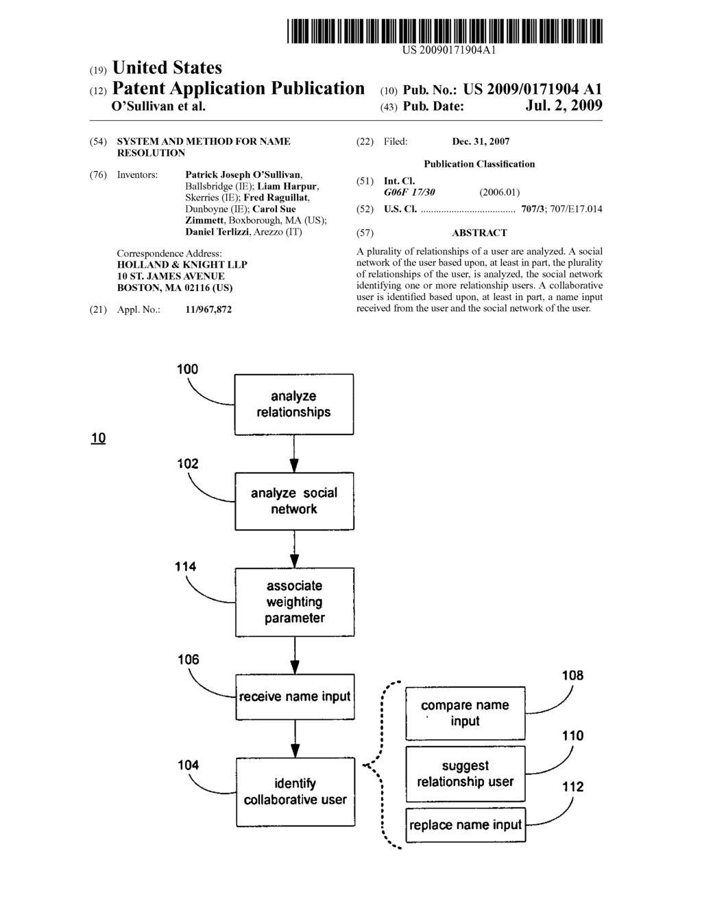 SYSTEM AND METHOD FOR NAME RESOLUTION - diagram, schematic, and image 01