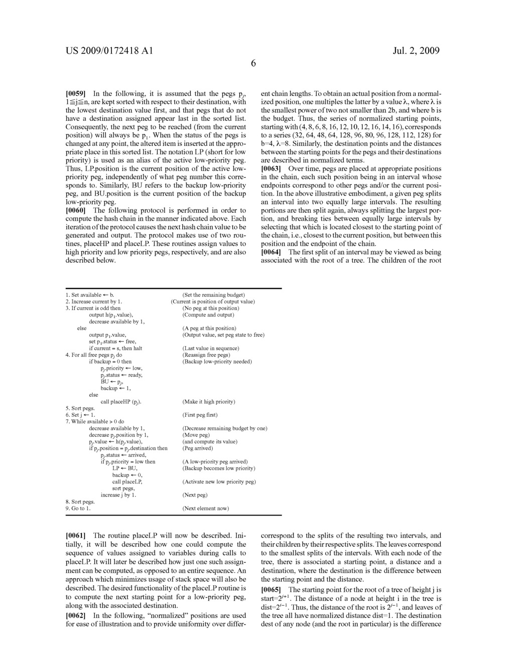 Methods and Apparatus for Efficient Computation of One-Way Chains in Cryptographic Applications - diagram, schematic, and image 09