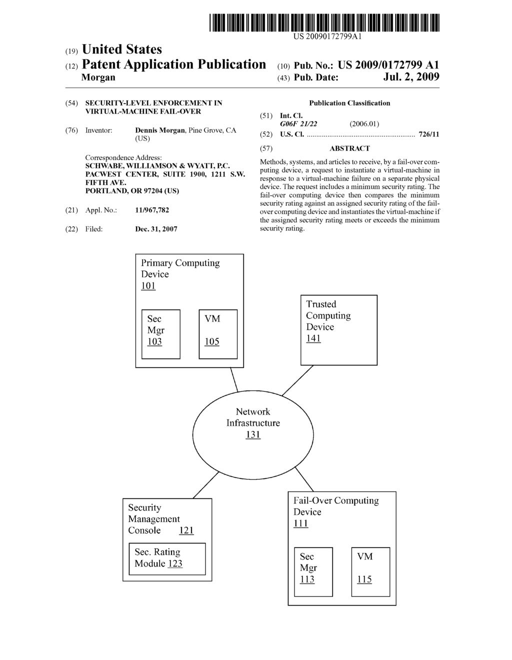 SECURITY-LEVEL ENFORCEMENT IN VIRTUAL-MACHINE FAIL-OVER - diagram, schematic, and image 01