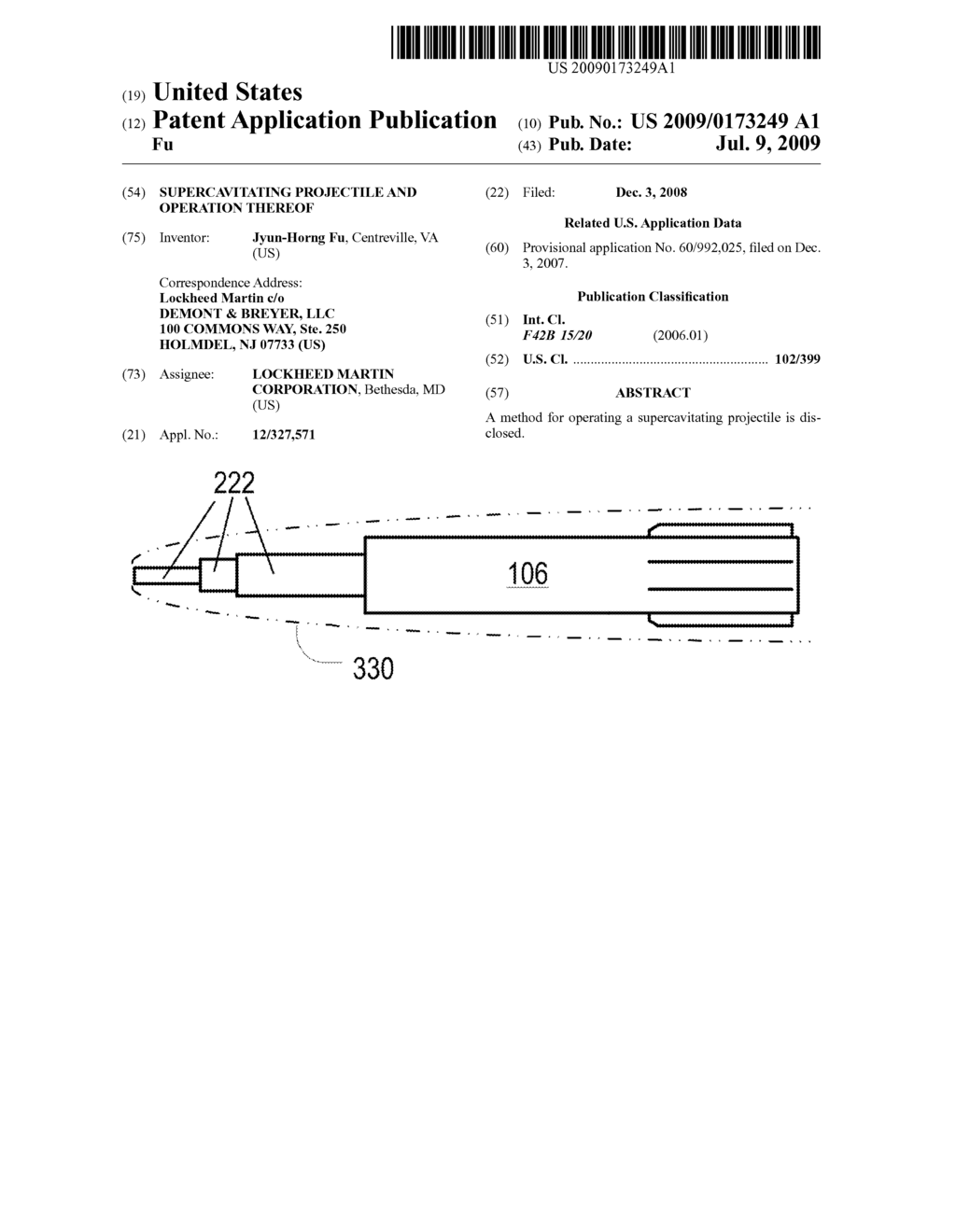 Supercavitating Projectile and Operation Thereof - diagram, schematic, and image 01