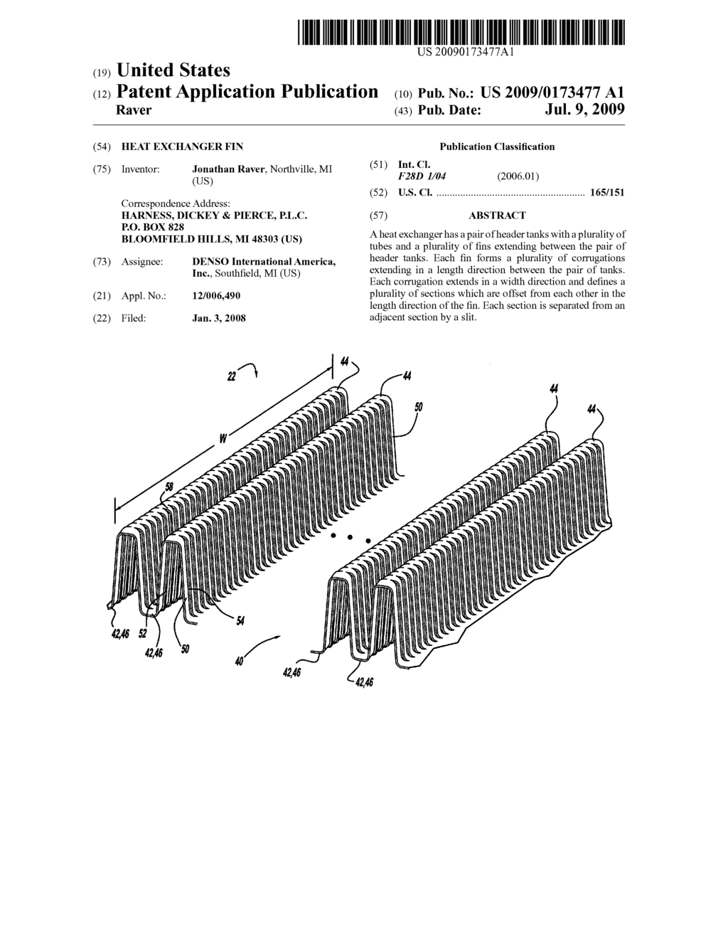 Heat exchanger fin - diagram, schematic, and image 01