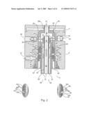 Water Filter Cartridge System Having a Combined Blending Valve System in the Candle and Adjusting Device in the Head diagram and image