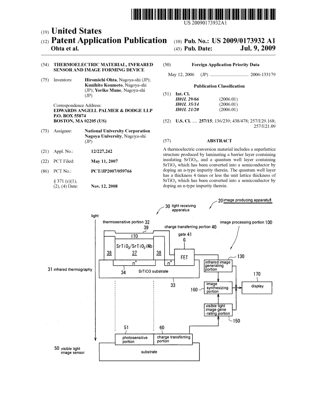 Thermoelectric Material, Infrared Sensor and Image Forming Device - diagram, schematic, and image 01