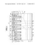 TRENCH SEMICONDUCTOR DEVICE OF IMPROVED VOLTAGE STRENGTH, AND METHOD OF FABRICATION diagram and image