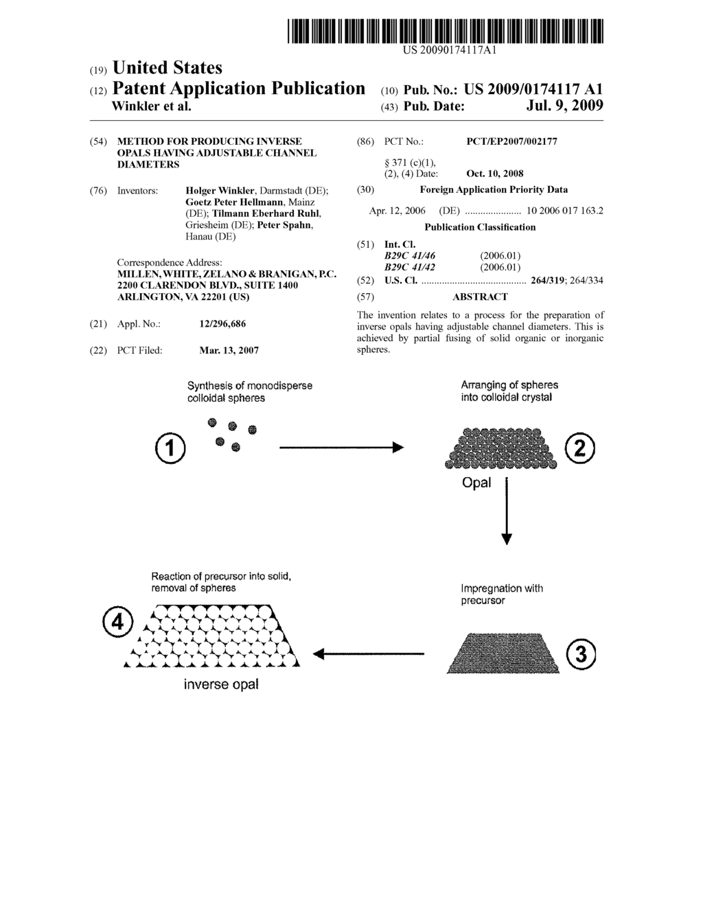 METHOD FOR PRODUCING INVERSE OPALS HAVING ADJUSTABLE CHANNEL DIAMETERS - diagram, schematic, and image 01