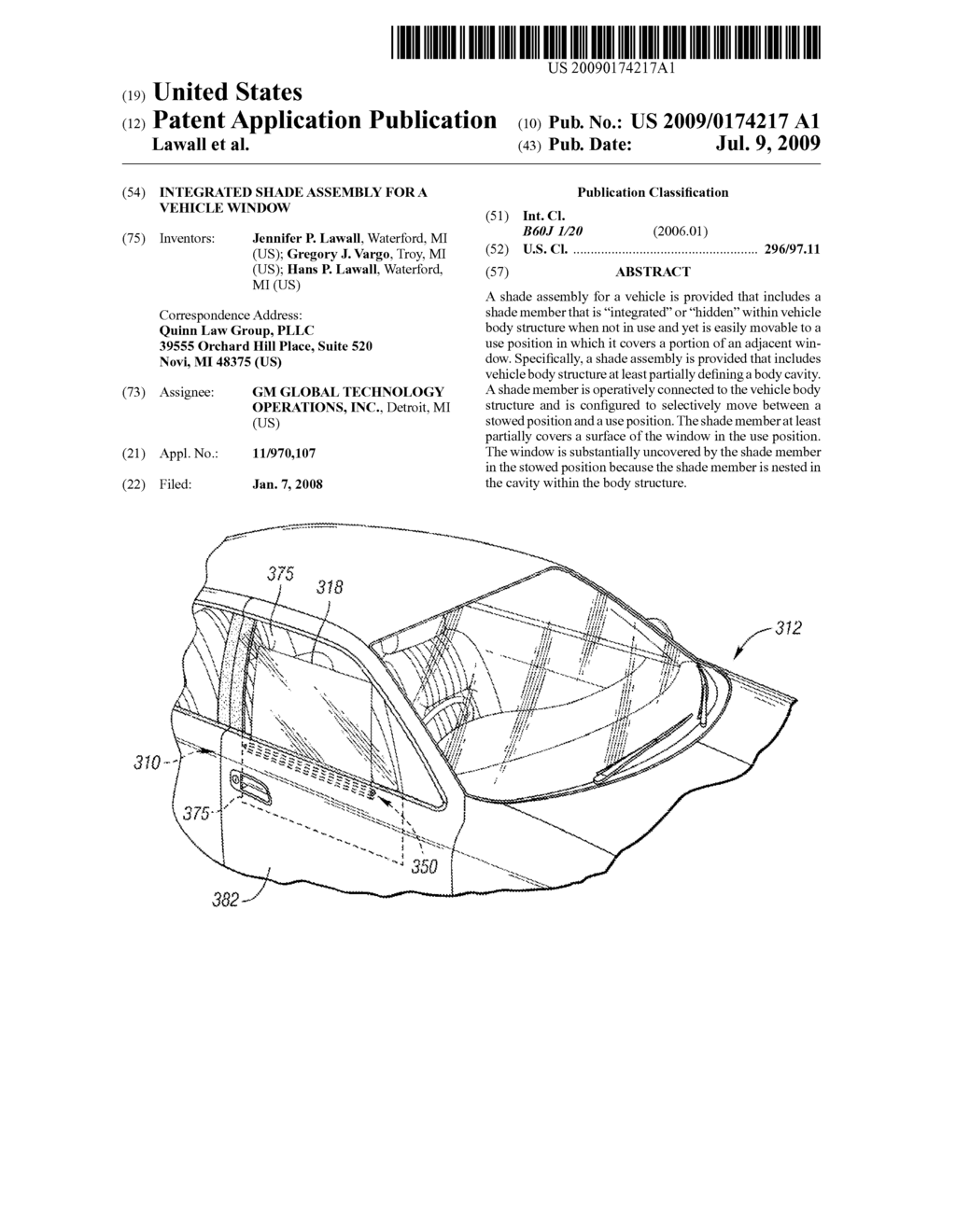 Integrated Shade Assembly for a Vehicle Window - diagram, schematic, and image 01