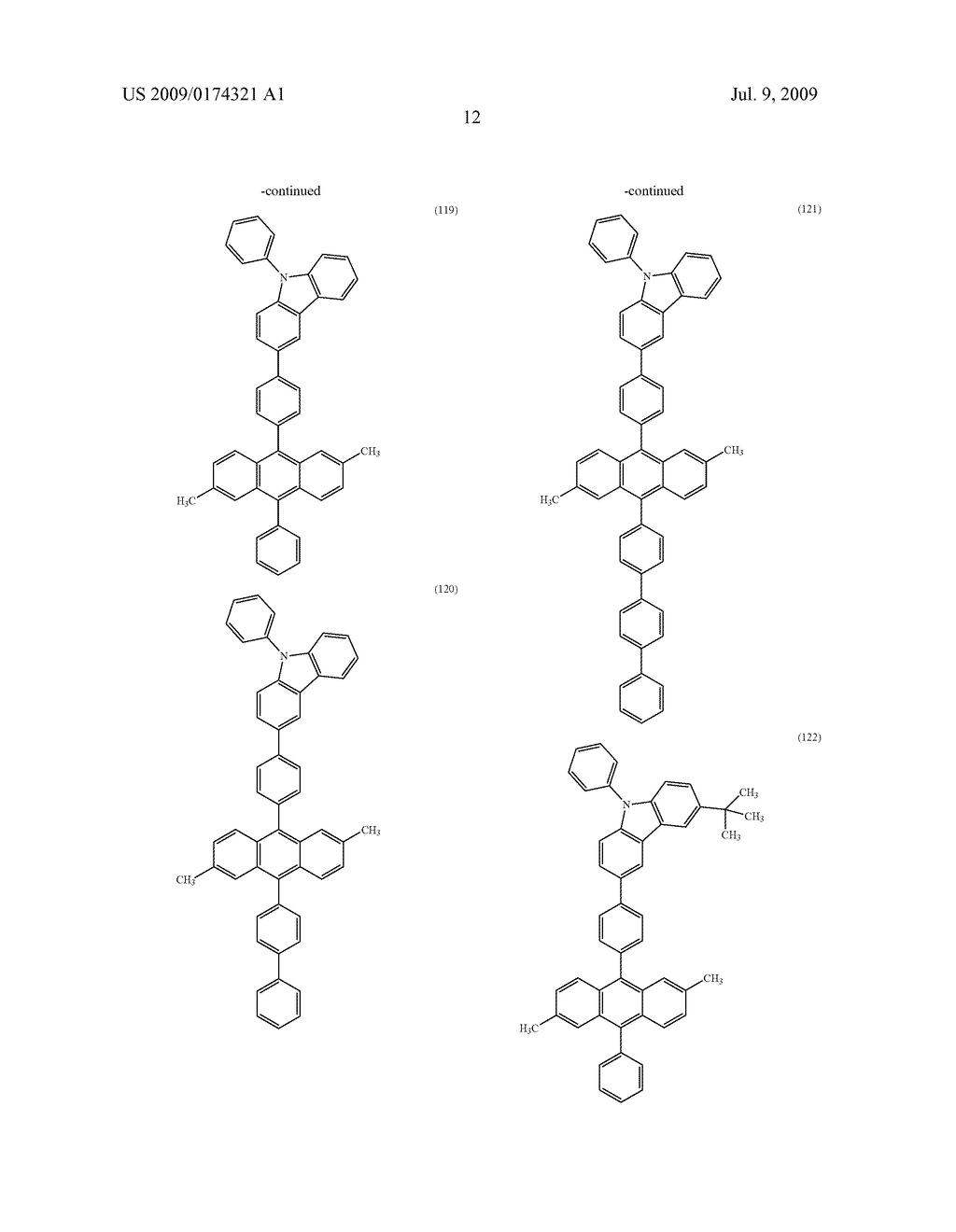 ANTHRACENE DERIVATIVE, AND LIGHT-EMITTING MATERIAL, LIGHT-EMITTING ELEMENT, LIGHT-EMITTING DEVICE, AND ELECTRONIC DEVICE USING THE SAME - diagram, schematic, and image 48