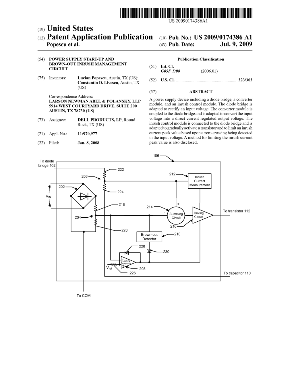 Power Supply Start-Up and Brown-Out Inrush Management Circuit - diagram, schematic, and image 01