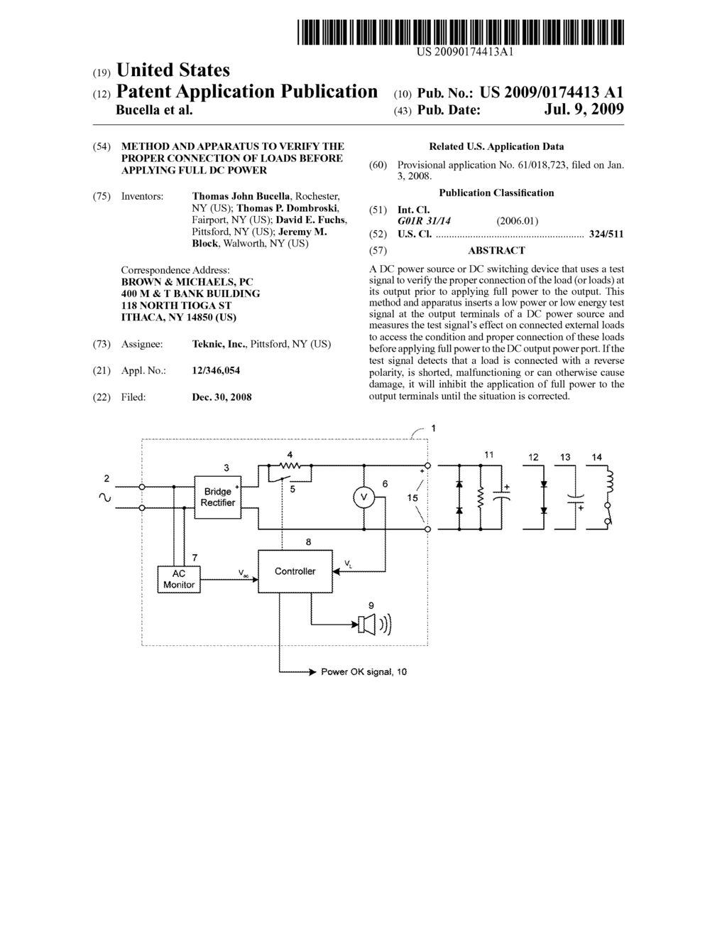 Method and Apparatus to Verify the Proper Connection of Loads before Applying Full DC Power - diagram, schematic, and image 01