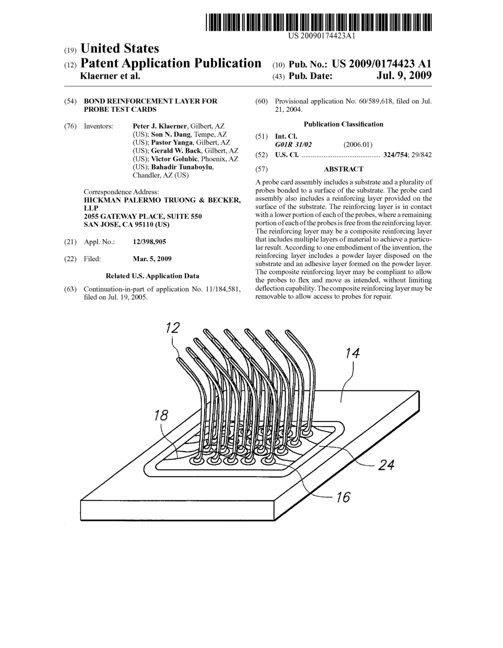 Bond Reinforcement Layer for Probe Test Cards - diagram, schematic, and image 01