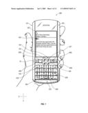 WHEELED USER INPUT DEVICE IN COOPERATION WITH A HANDHELD ELECTRONIC COMMUNICATION DEVICE diagram and image