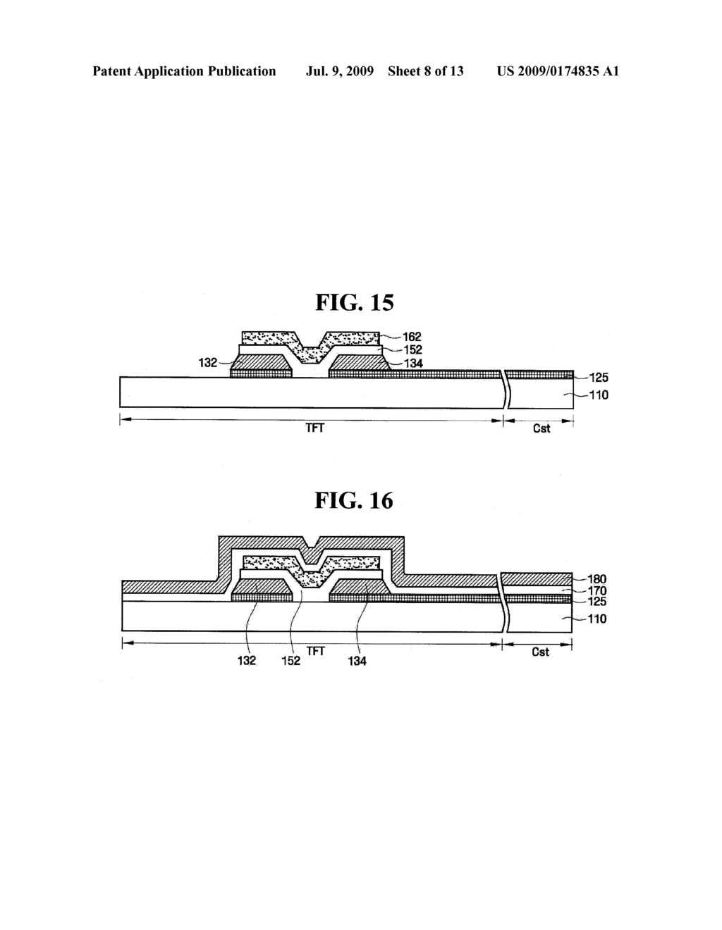 LIQUID CRYSTAL DISPLAY AND METHOD OF FABRICATING THE SAME TO HAVE TFT'S WITH PIXEL ELECTRODES INTEGRALLY EXTENDING FROM ONE OF THE SOURCE/DRAIN ELECTRODES - diagram, schematic, and image 09