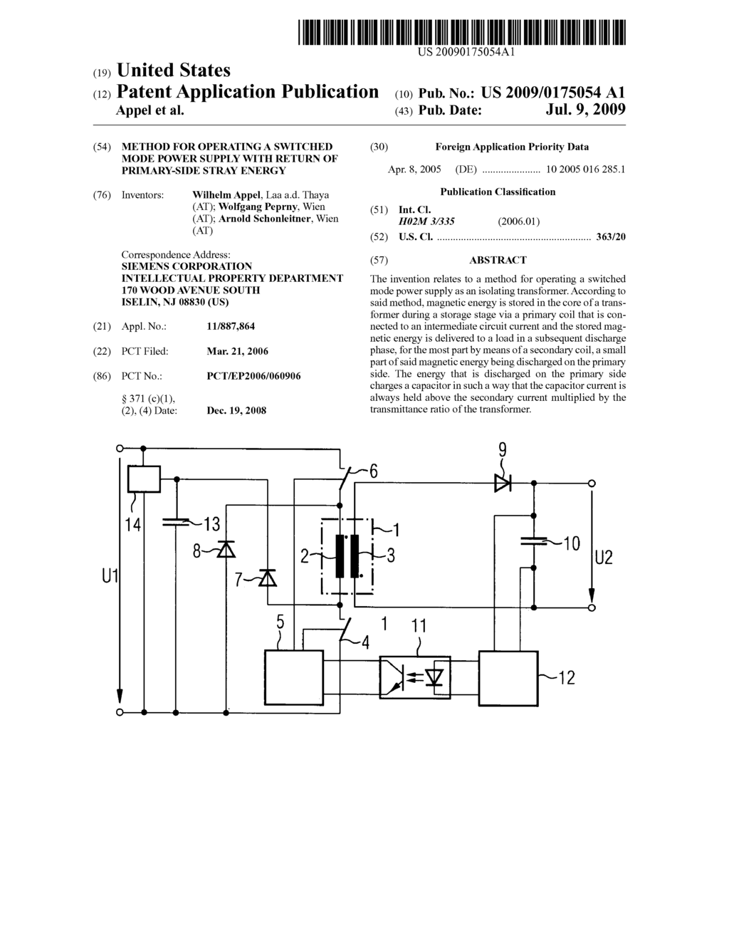 Method for Operating a Switched Mode Power Supply With Return of Primary-Side Stray Energy - diagram, schematic, and image 01