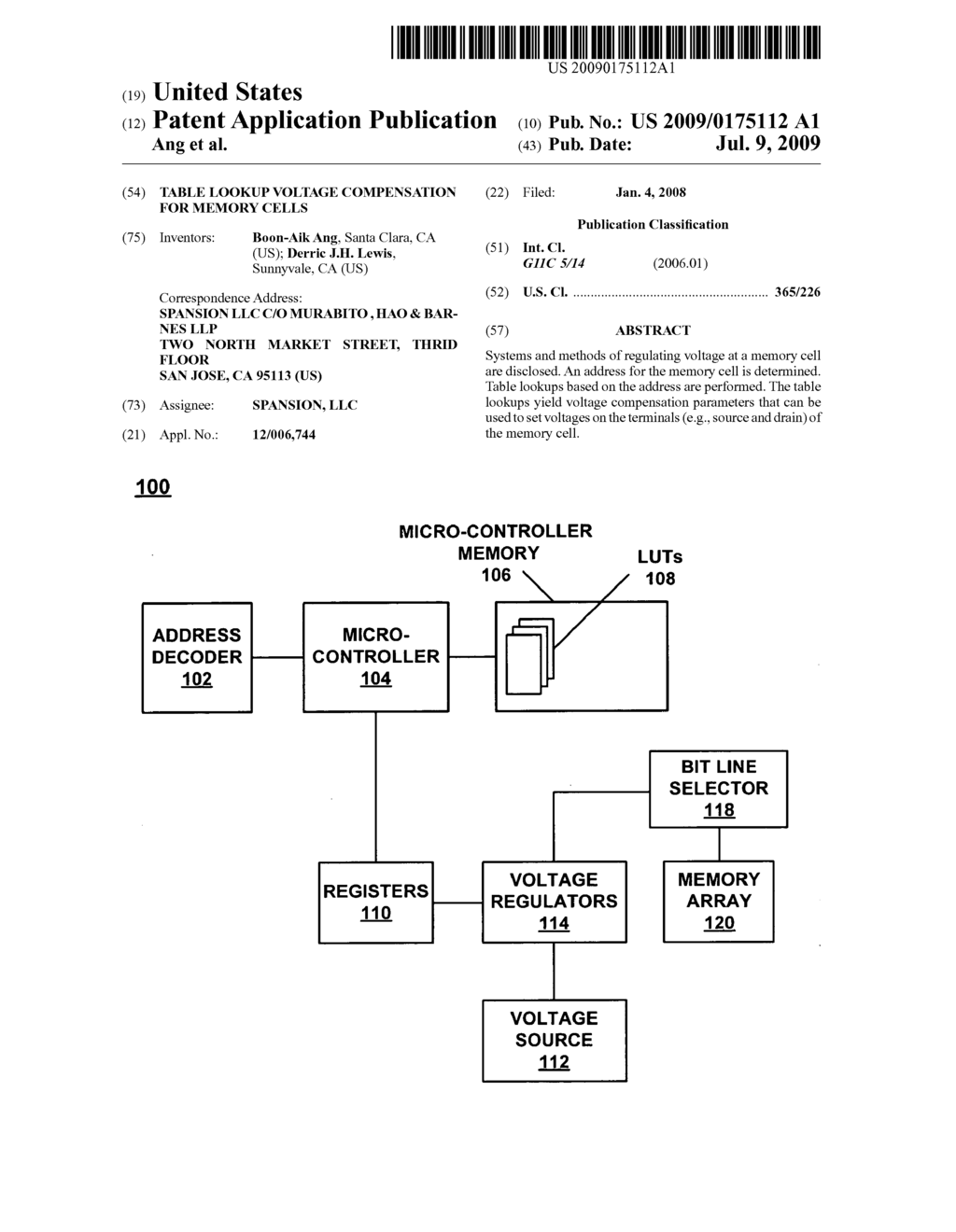 Table lookup voltage compensation for memory cells - diagram, schematic, and image 01