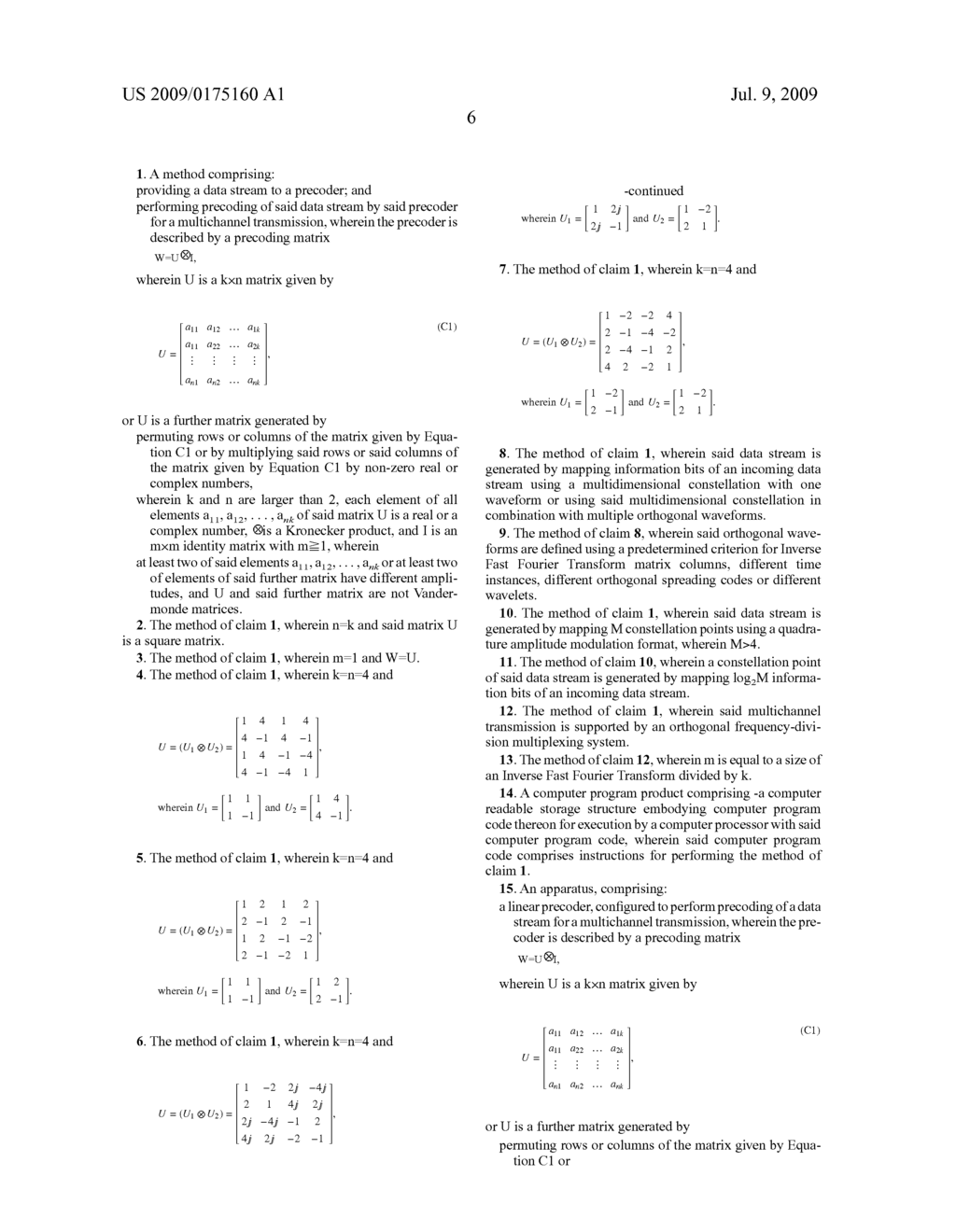 Precoder Matrix for Multichannel Transmission - diagram, schematic, and image 09