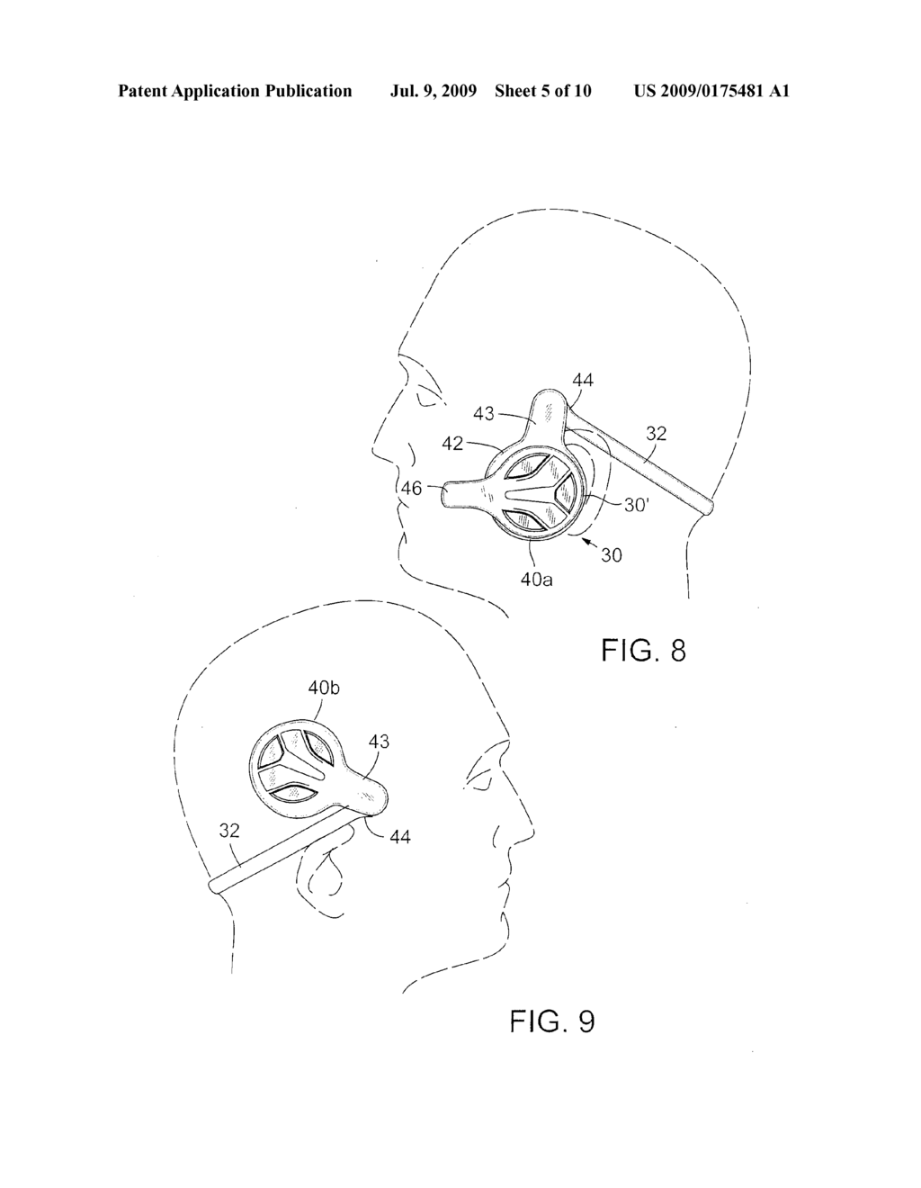 REVERSIBLE BEHIND-THE-HEAD MOUNTED PERSONAL AUDIO SET WITH PIVOTING EARPHONE - diagram, schematic, and image 06