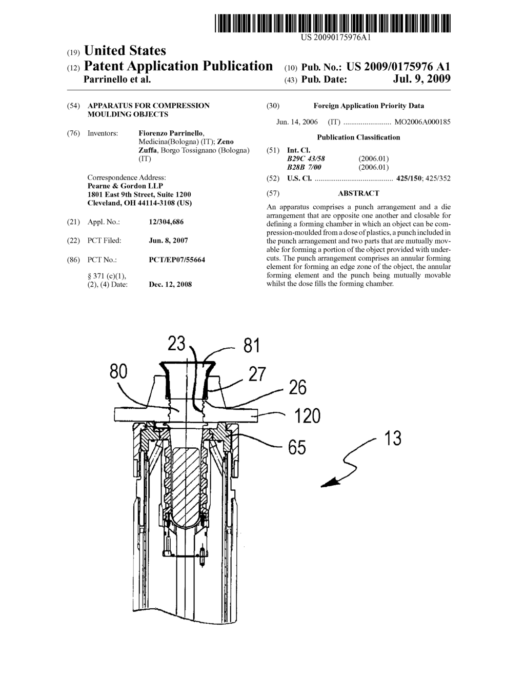 APPARATUS FOR COMPRESSION MOULDING OBJECTS - diagram, schematic, and image 01