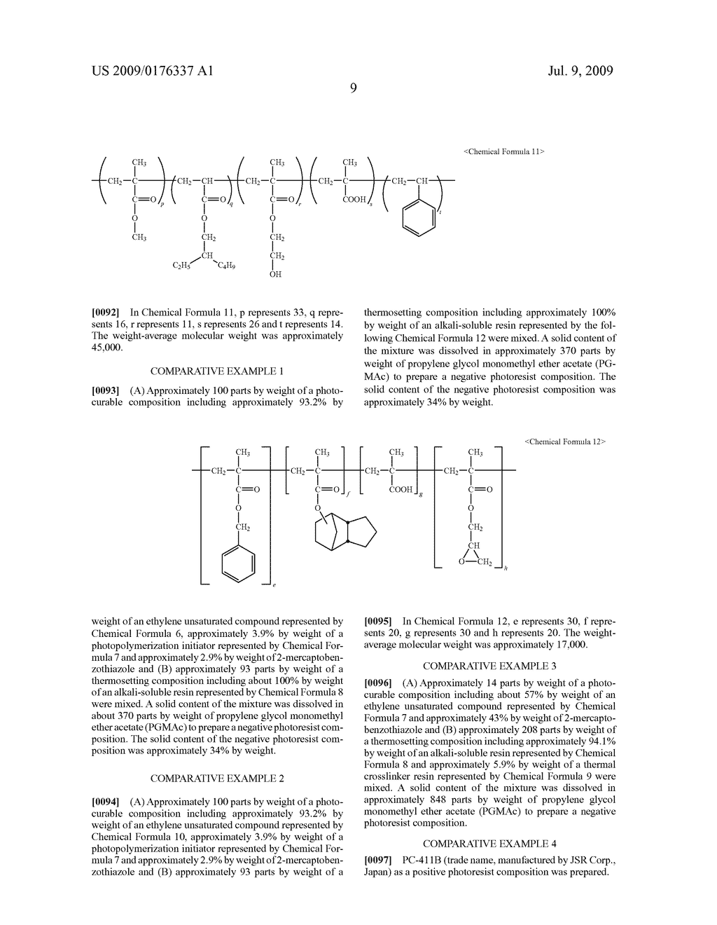 NEGATIVE PHOTORESIST COMPOSITION AND METHOD OF MANUFACTURING ARRAY SUBSTRATE USING THE SAME - diagram, schematic, and image 13