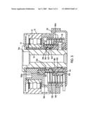 TIMING BELT TENSIONER WITH STOPS CONTROLLED BY BRAKE DEVICE diagram and image