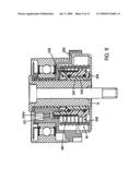 TIMING BELT TENSIONER WITH STOPS CONTROLLED BY BRAKE DEVICE diagram and image