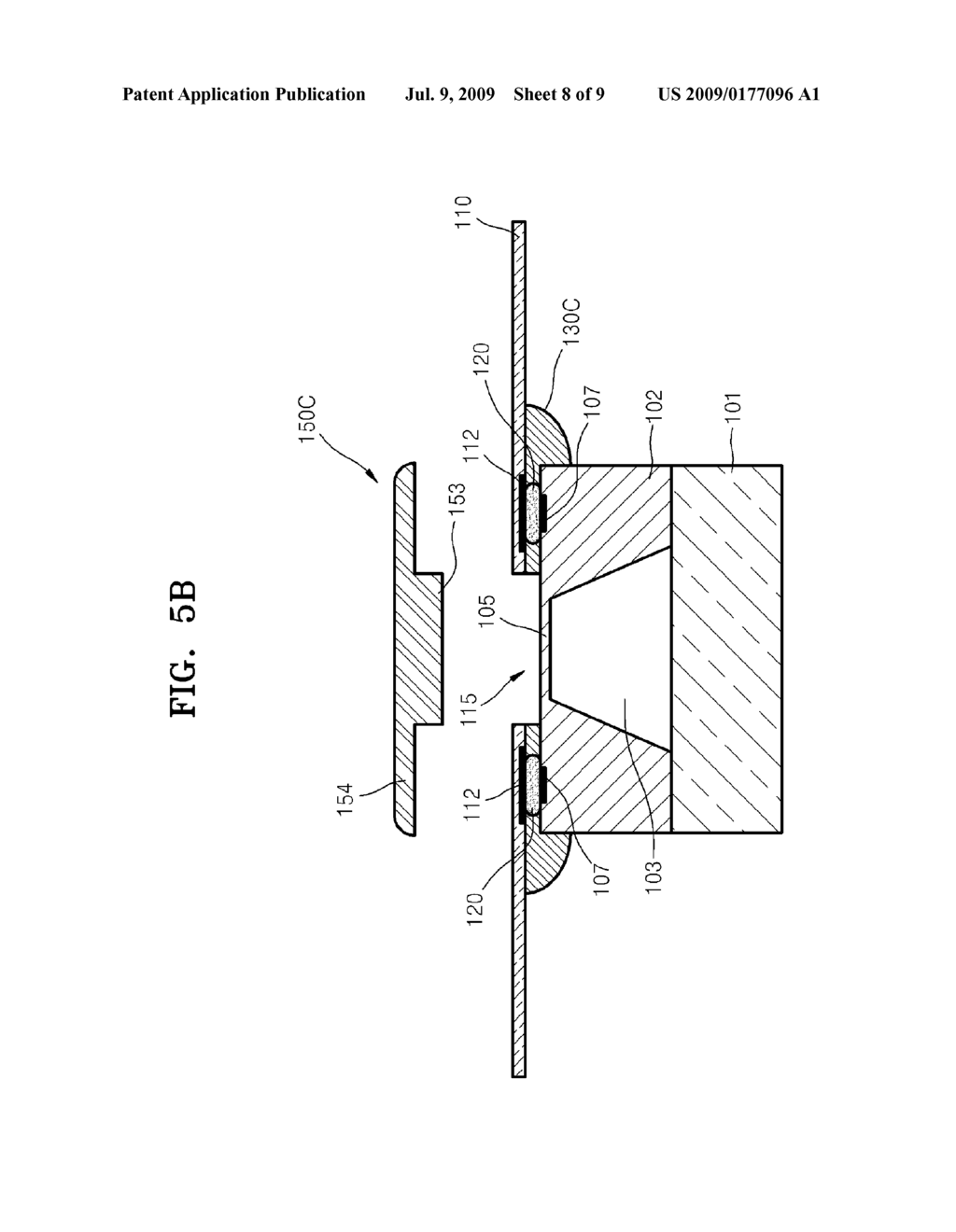 CONTACT FORCE SENSOR PACKAGE, BLOOD PRESSURE METER WITH THE SAME, AND METHOD FOR FABRICATING THE CONTACT FORCE SENSOR PACKAGE - diagram, schematic, and image 09