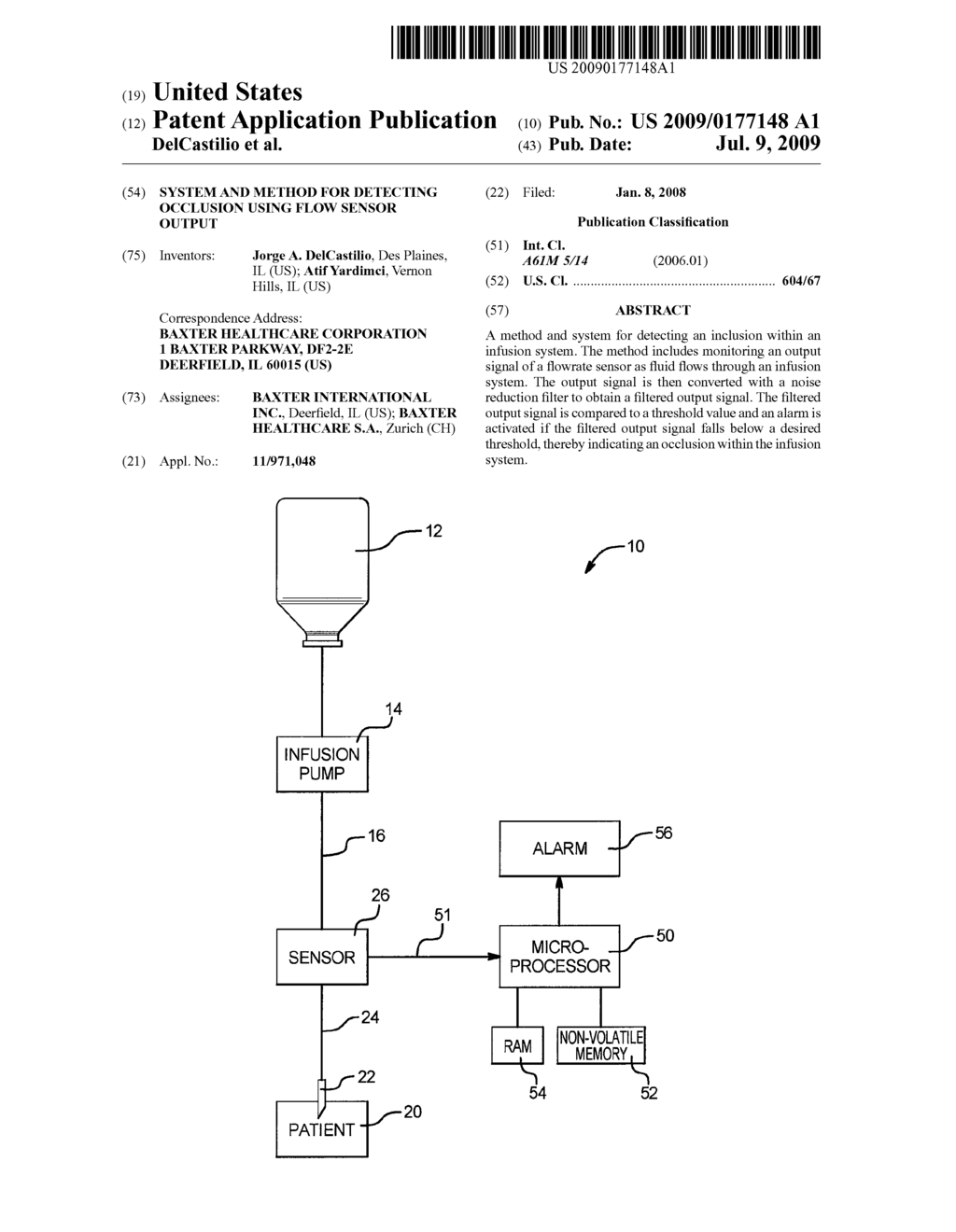 SYSTEM AND METHOD FOR DETECTING OCCLUSION USING FLOW SENSOR OUTPUT - diagram, schematic, and image 01