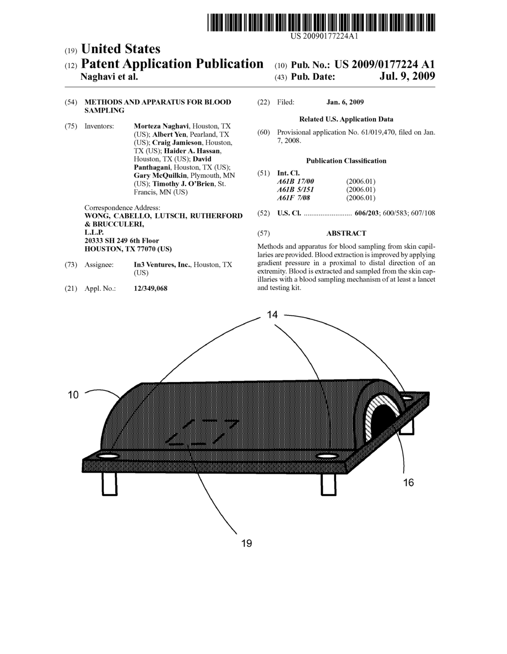 METHODS AND APPARATUS FOR BLOOD SAMPLING - diagram, schematic, and image 01