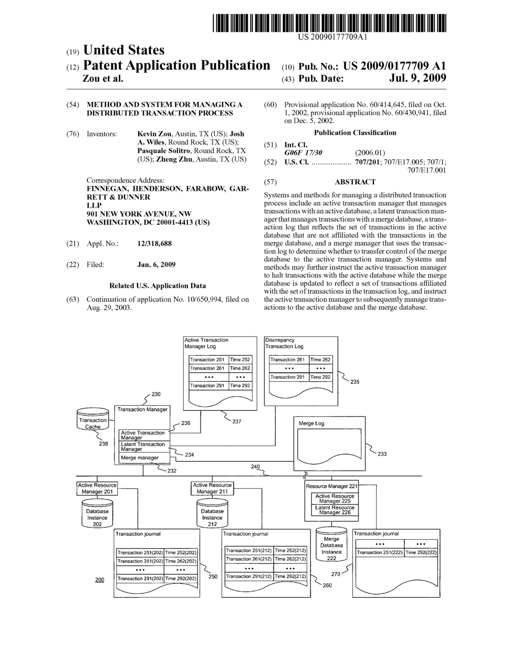 Method and system for managing a distributed transaction process - diagram, schematic, and image 01