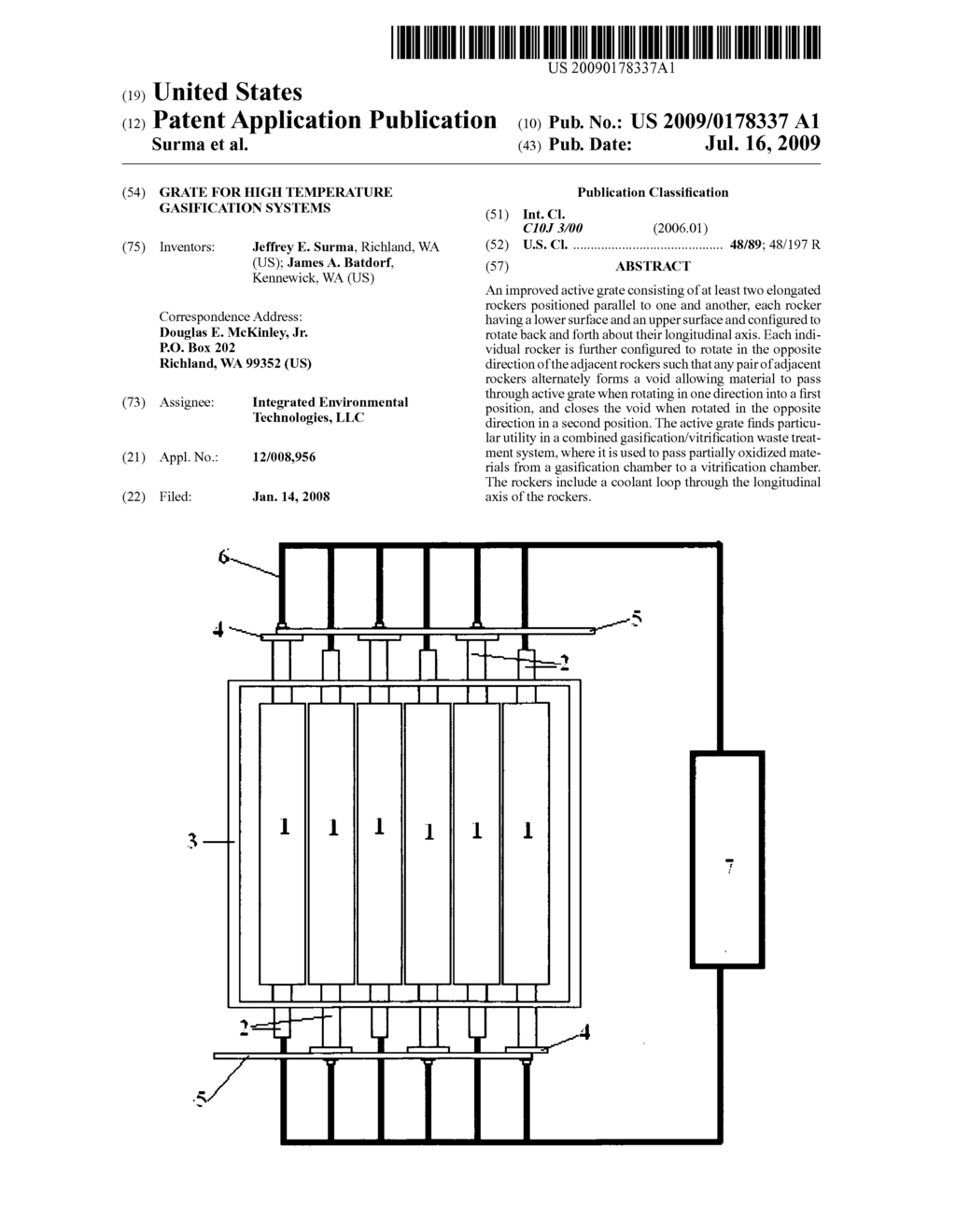 Grate for high temperature gasification systems - diagram, schematic, and image 01