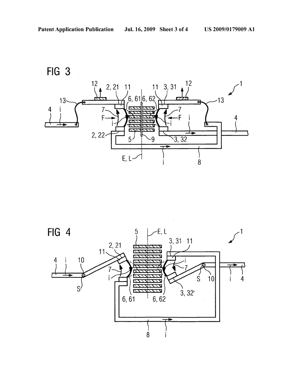 Switching device, in particular a power switching device, having two pairs of series-connected switching contacts for interrupting a conducting path - diagram, schematic, and image 04