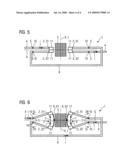 Switching device, in particular a power switching device, having two pairs of series-connected switching contacts for interrupting a conducting path diagram and image