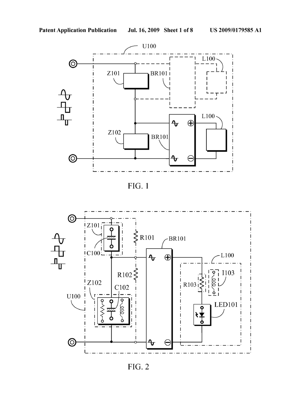 UNI-DIRECTIONAL LIGHT EMITTING DIODE DRVIE CIRCUIT IN BI-DIRECTIONAL DIVIDED POWER IMPEDANCE - diagram, schematic, and image 02