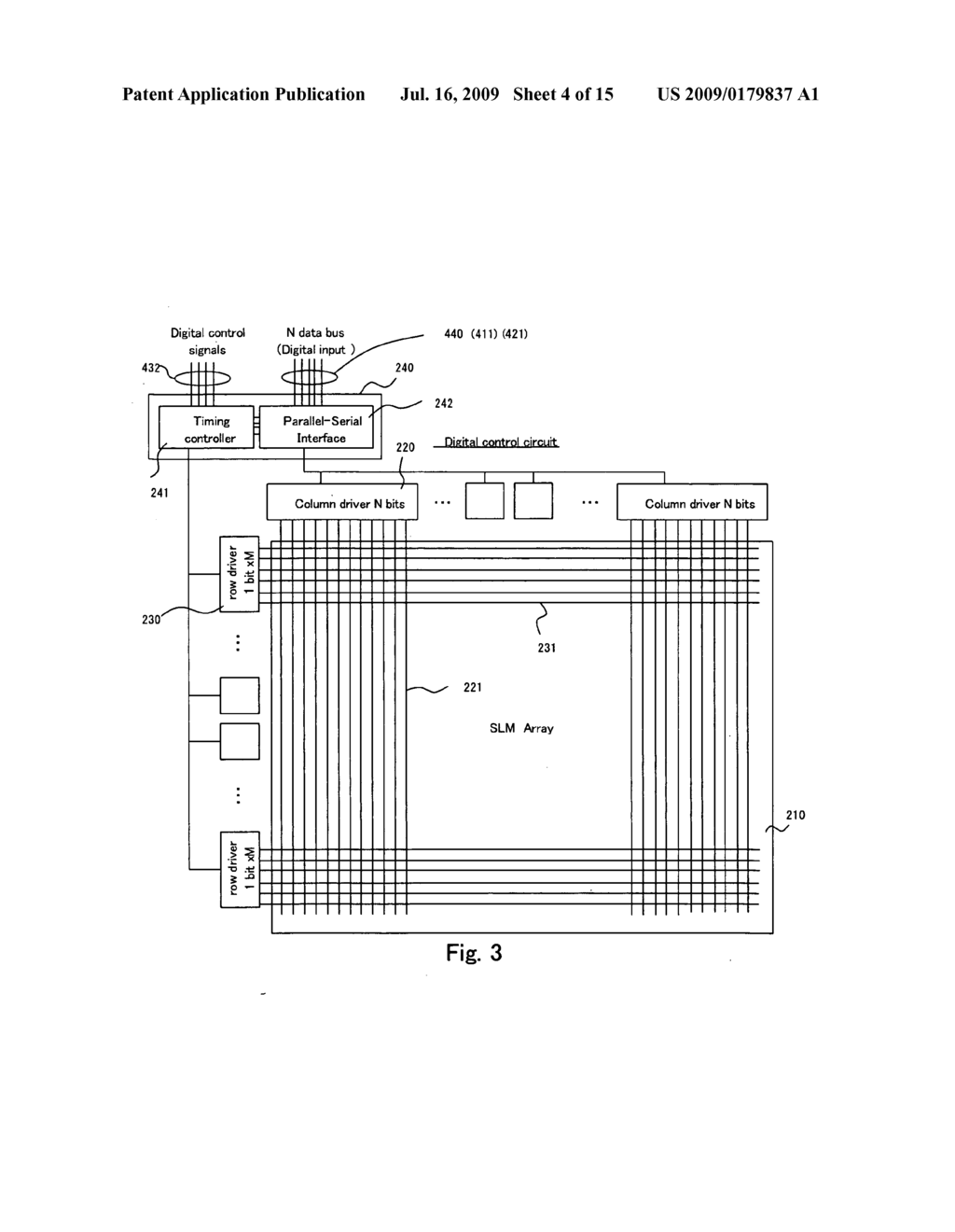 Display system comprising a mirror device with micromirrors controlled to operate in intermediate oscillating state - diagram, schematic, and image 05