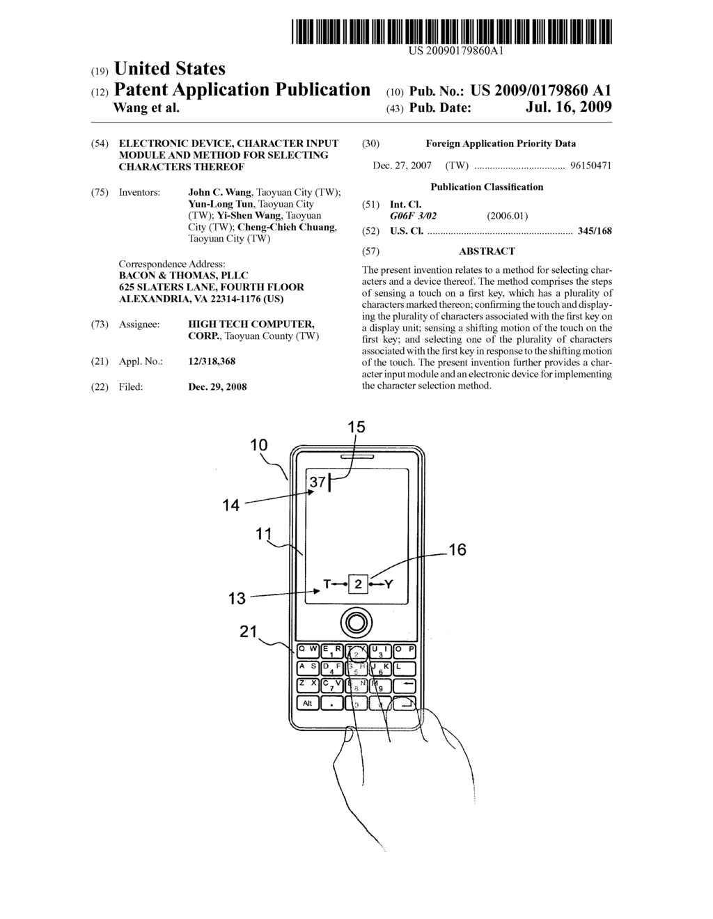 Electronic device, character input module and method for selecting characters thereof - diagram, schematic, and image 01