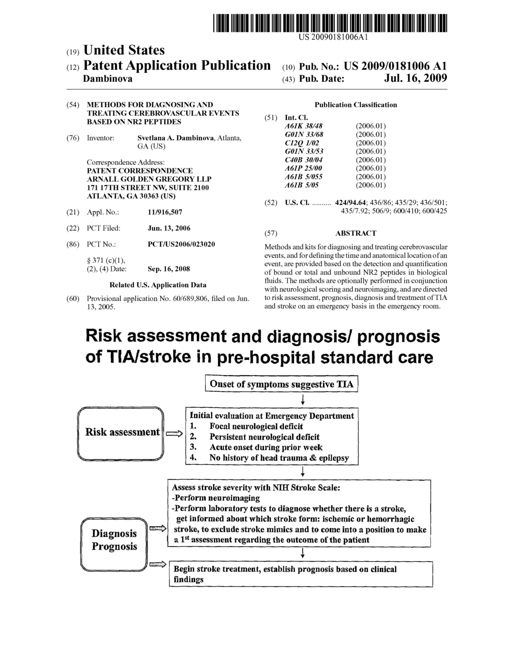 METHODS FOR DIAGNOSING AND TREATING CEREBROVASCULAR EVENTS BASED ON NR2 PEPTIDES - diagram, schematic, and image 01