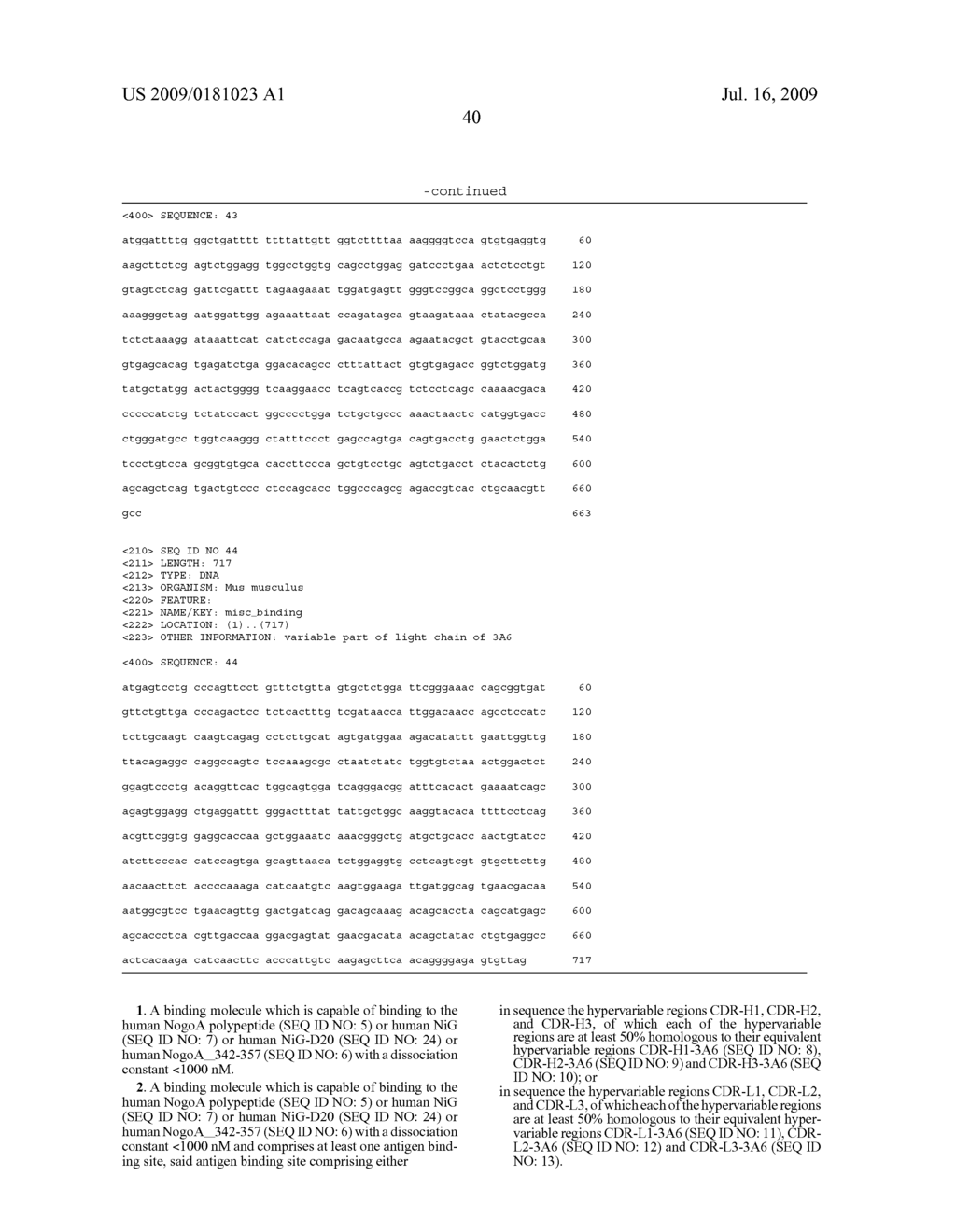 Nogo-a binding with enhanced affinity and pharmaceutical use thereof - diagram, schematic, and image 41