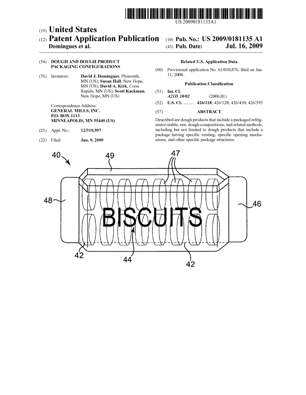 Dough and dough product packaging configurations - diagram, schematic, and image 01