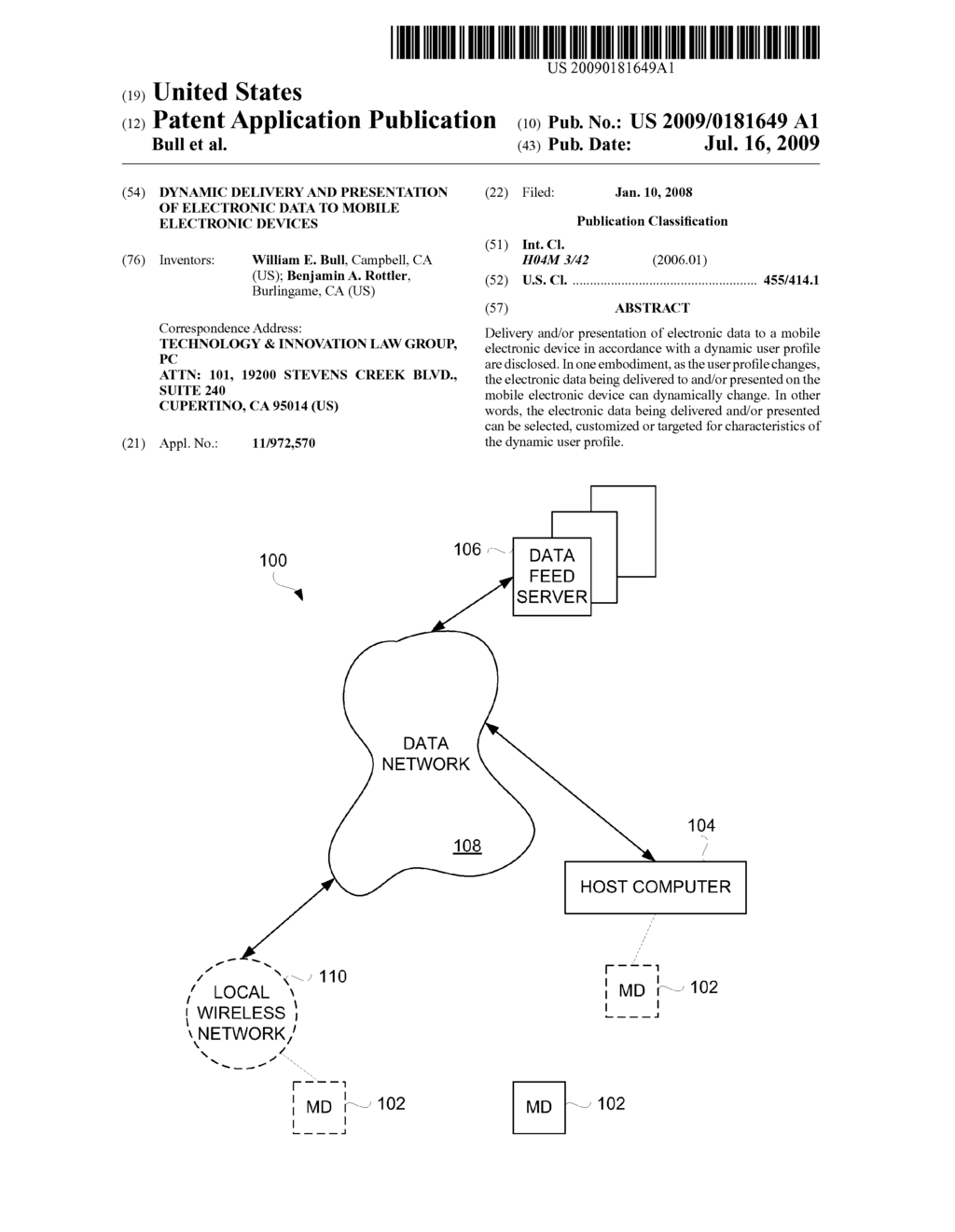 Dynamic Delivery and Presentation of Electronic Data to Mobile Electronic Devices - diagram, schematic, and image 01