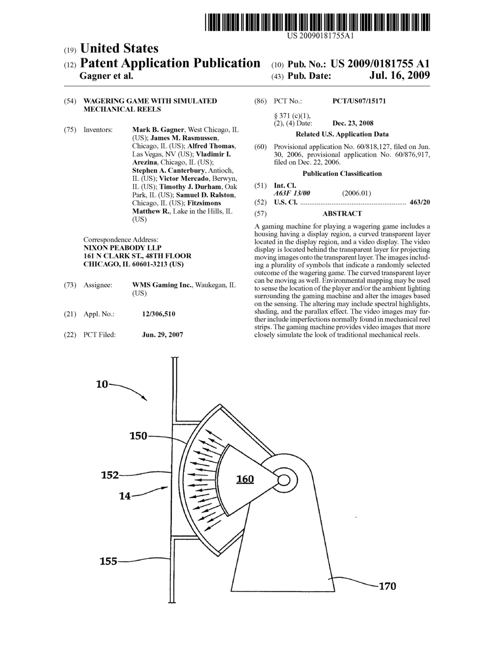 Wagering Game With Simulated Mechanical Reels - diagram, schematic, and image 01