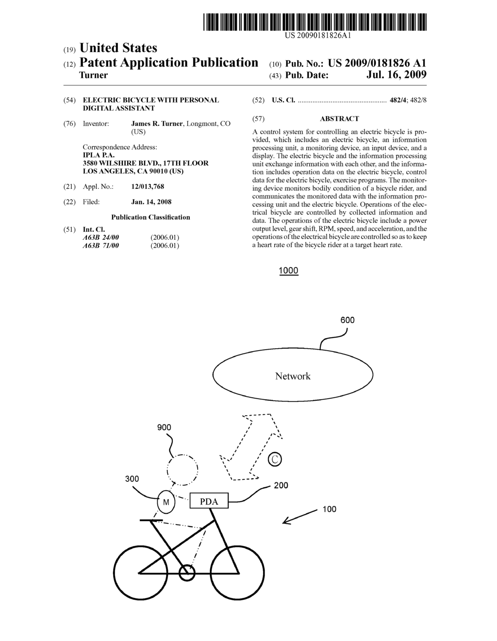 ELECTRIC BICYCLE WITH PERSONAL DIGITAL ASSISTANT - diagram, schematic, and image 01