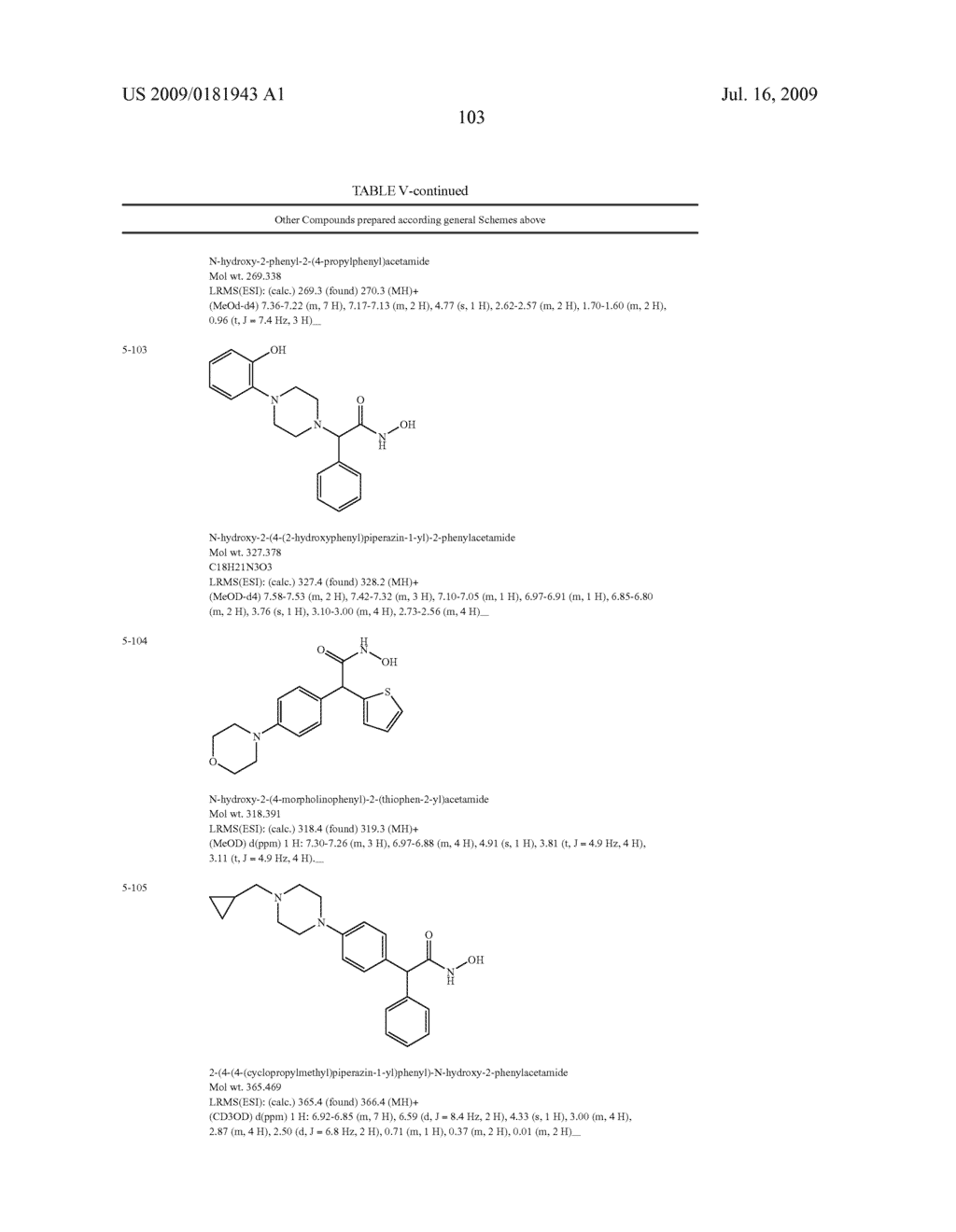 Inhibitors of Histone Deacetylase - diagram, schematic, and image 104