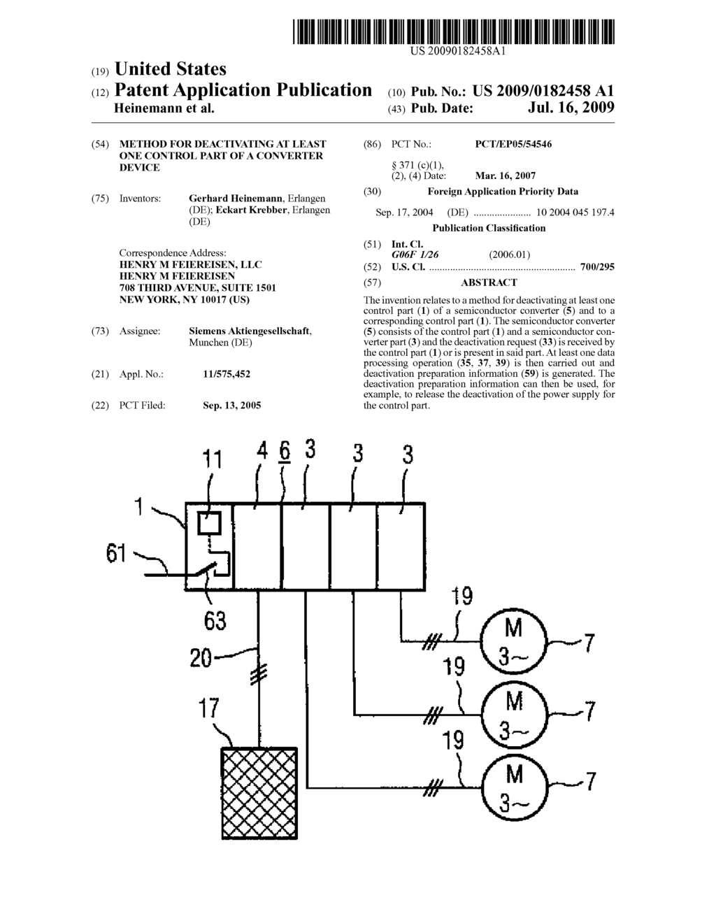 Method for Deactivating at least one Control Part of a Converter Device - diagram, schematic, and image 01