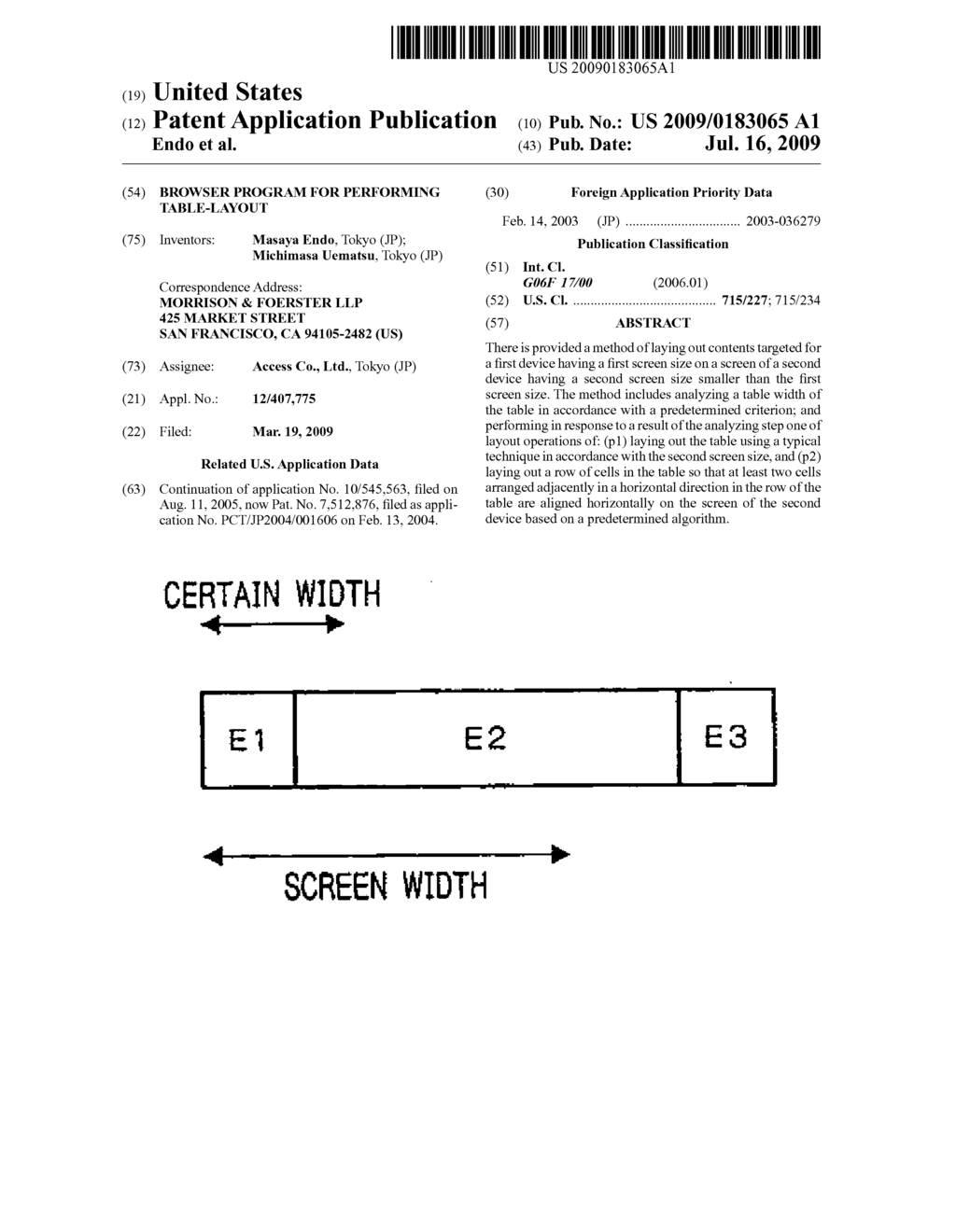 BROWSER PROGRAM FOR PERFORMING TABLE-LAYOUT - diagram, schematic, and image 01