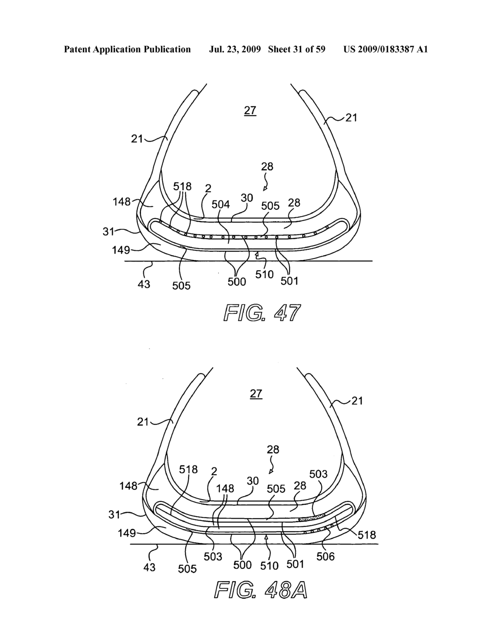 DEVICES WITH INTERNAL FLEXIBILITY SIPES, INCLUDING SIPED CHAMBERS FOR FOOTWEAR - diagram, schematic, and image 32