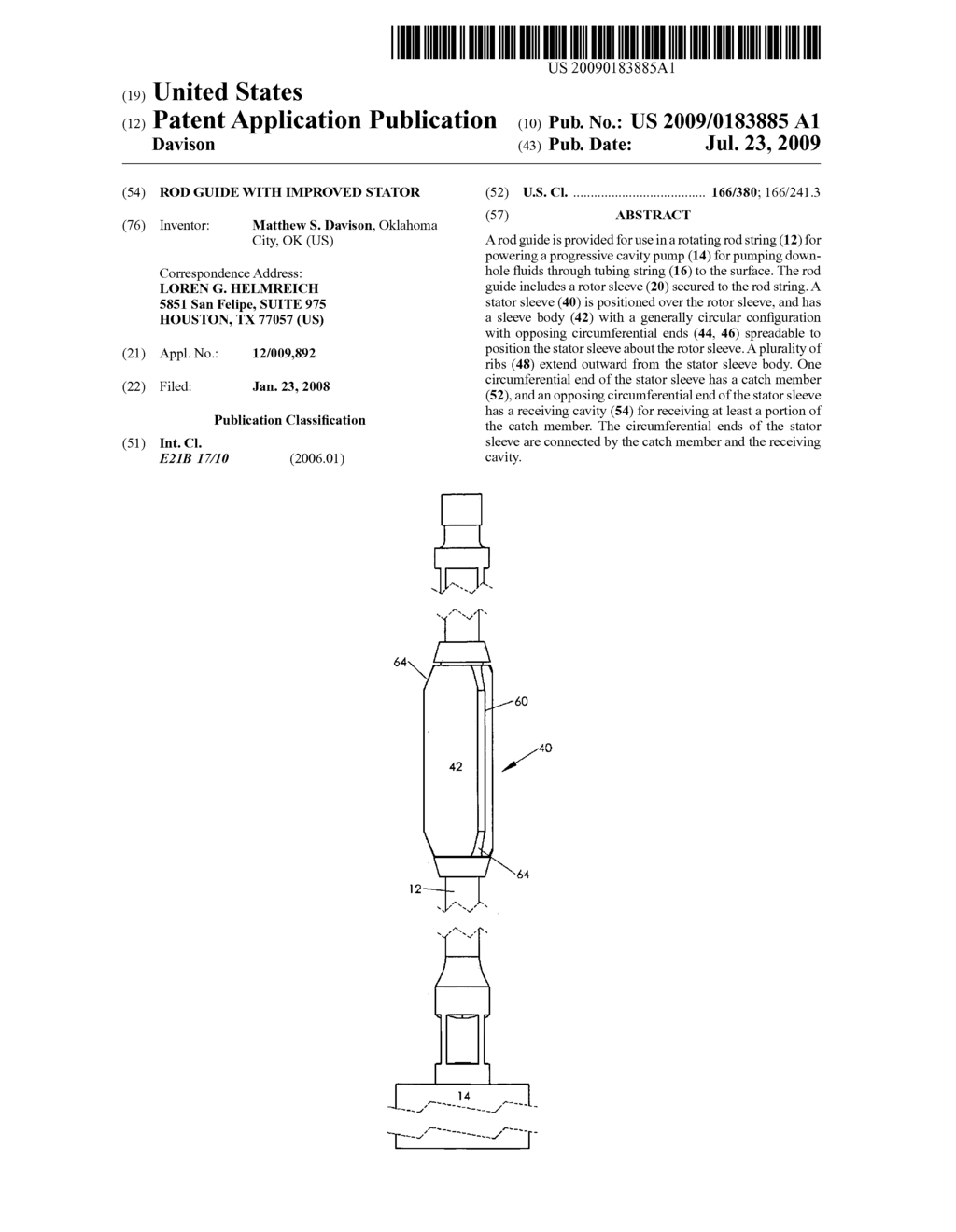 Rod guide with improved stator - diagram, schematic, and image 01